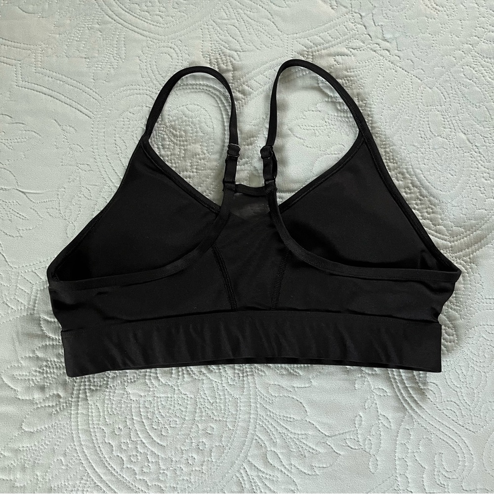 PINK Victoria's Secret Black and Pink Floral Racerback Sports Bra Size M - Picture 3 of 6